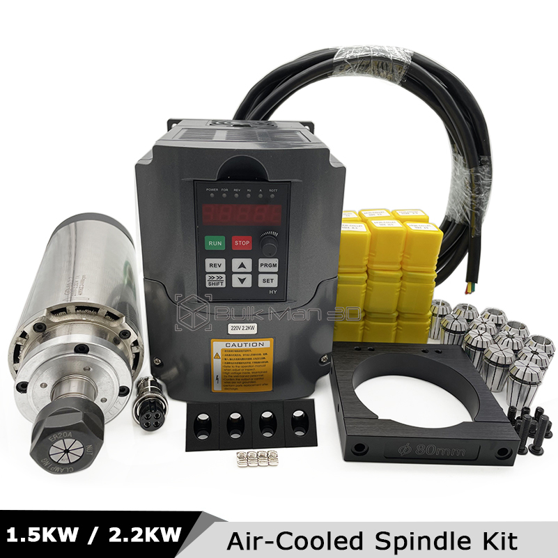 2.2KW 1.5KW Air Cooled CNC Spi - Air Cooled 1.5Kw Spindle Motor Inverter 110V recension och pris